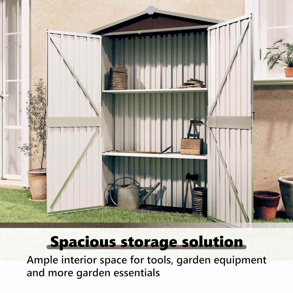 Capanno da Giardino Marrone 116x45x175 cm in Acciaio Zincato - homemem39