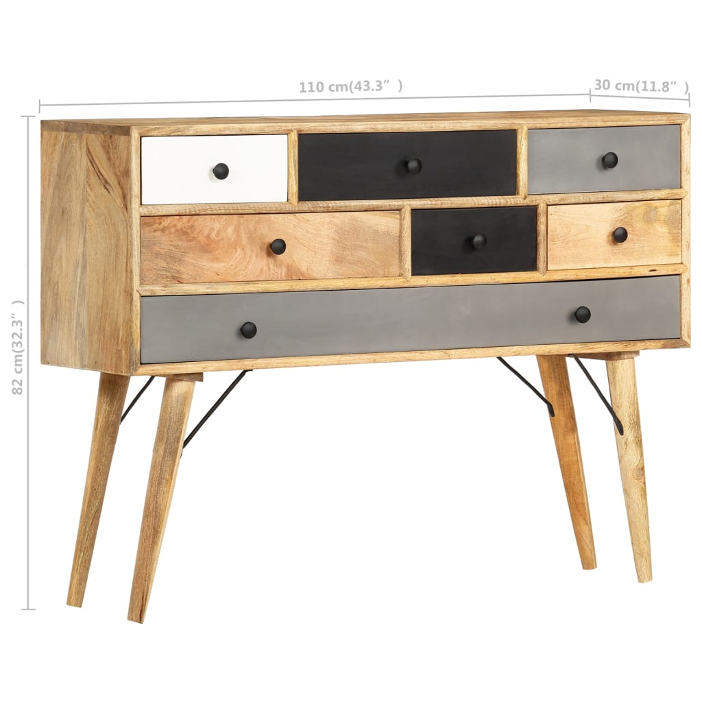 Credenza 110x30x82 cm in Legno Massello di Mango