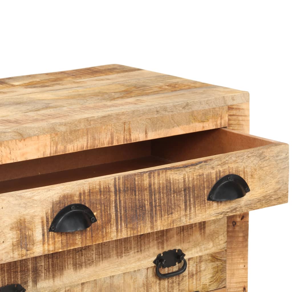 Armadietto con Ruote 70x40x75 cm in Legno Massello di Mango - homemem39