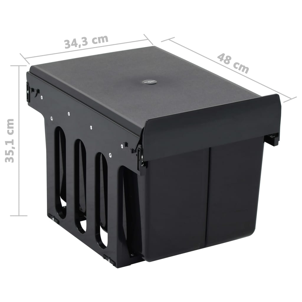 Cestino Estraibile per Mobile Cucina Chiusura Ammortizzata 36L | homemem39