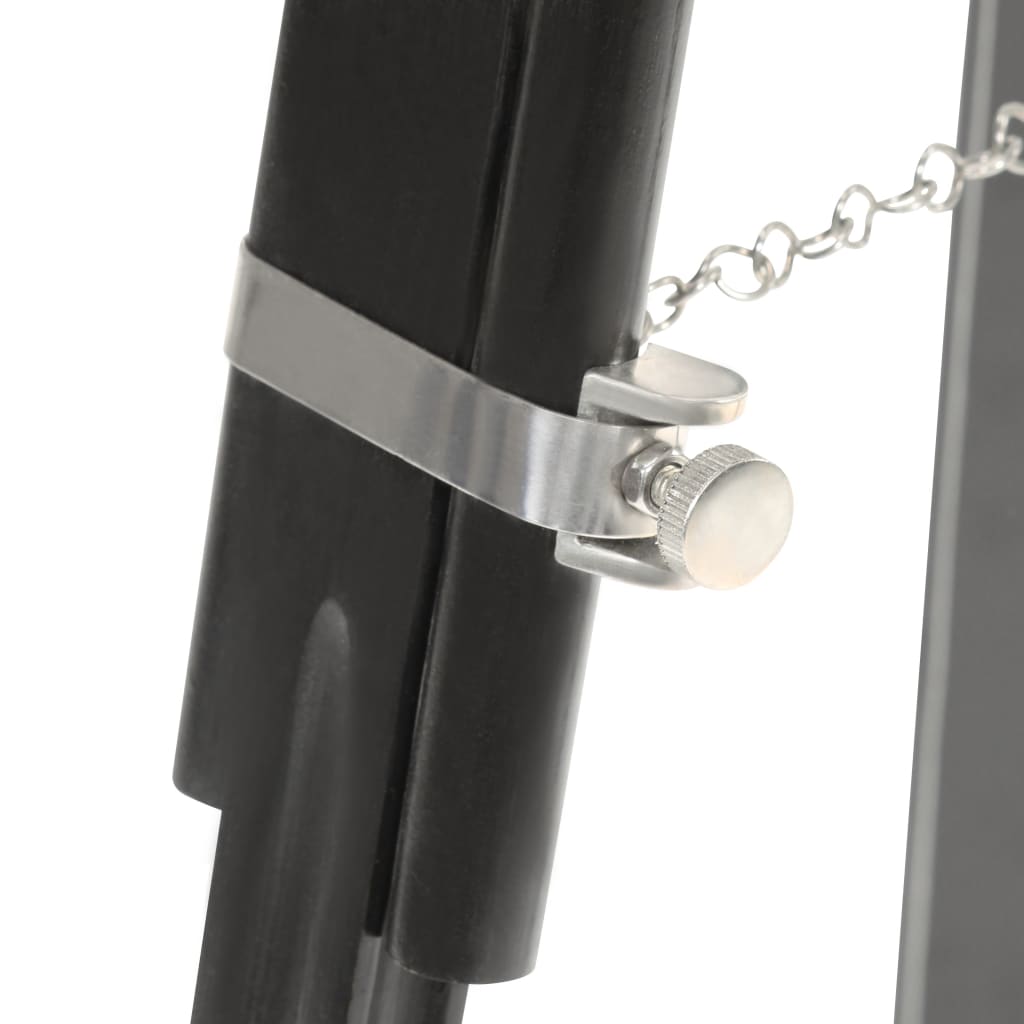 Lampada a Treppiede a Pavimento Nera in Legno di Mango 171 cm | homemem39