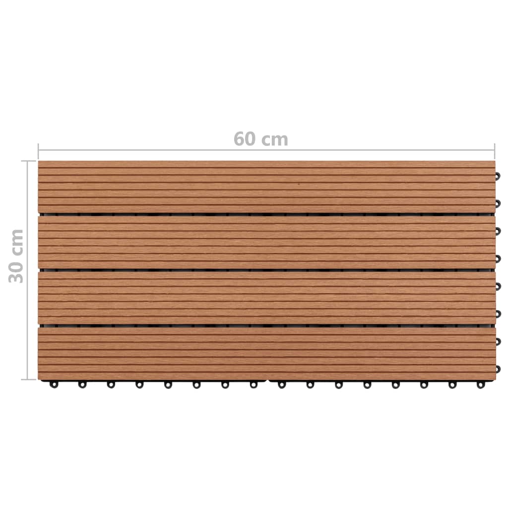 Pannelli in WPC 60x30 cm 6 pz 1m² Marrone - homemem39