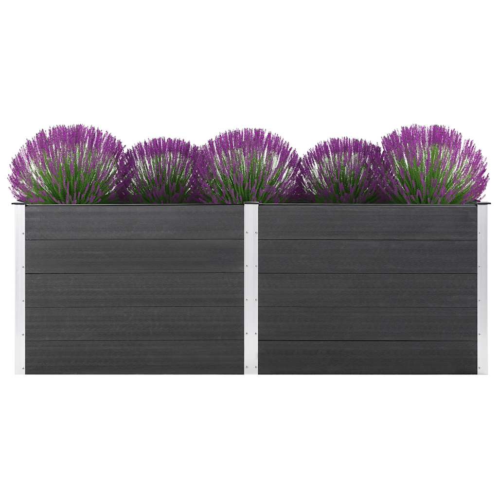 Letto Rialzato da Giardino 250x50x91 cm in WPC Grigio - homemem39