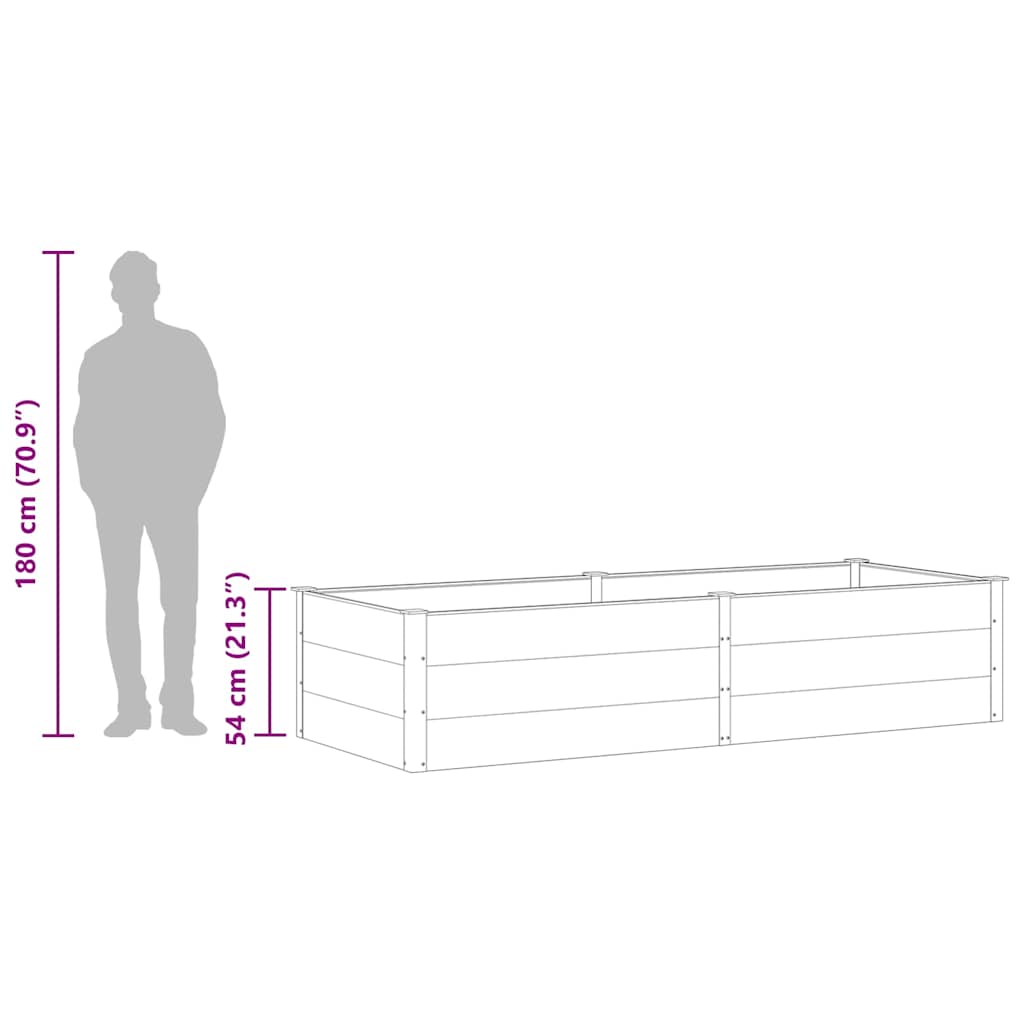 Letto Rialzato da Giardino 250x100x54 cm in WPC Grigio - homemem39