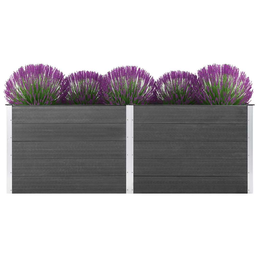 Letto Rialzato da Giardino 250x100x91 cm in WPC Grigio - homemem39