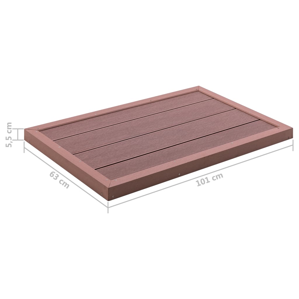 Pedana per Doccia Solare Marrone 101x63x5,5 cm in WPC - homemem39