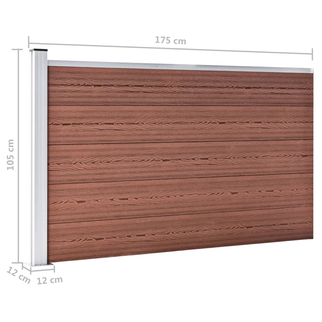 Pannello di Recinzione in WPC 175x105 cm Marrone - homemem39