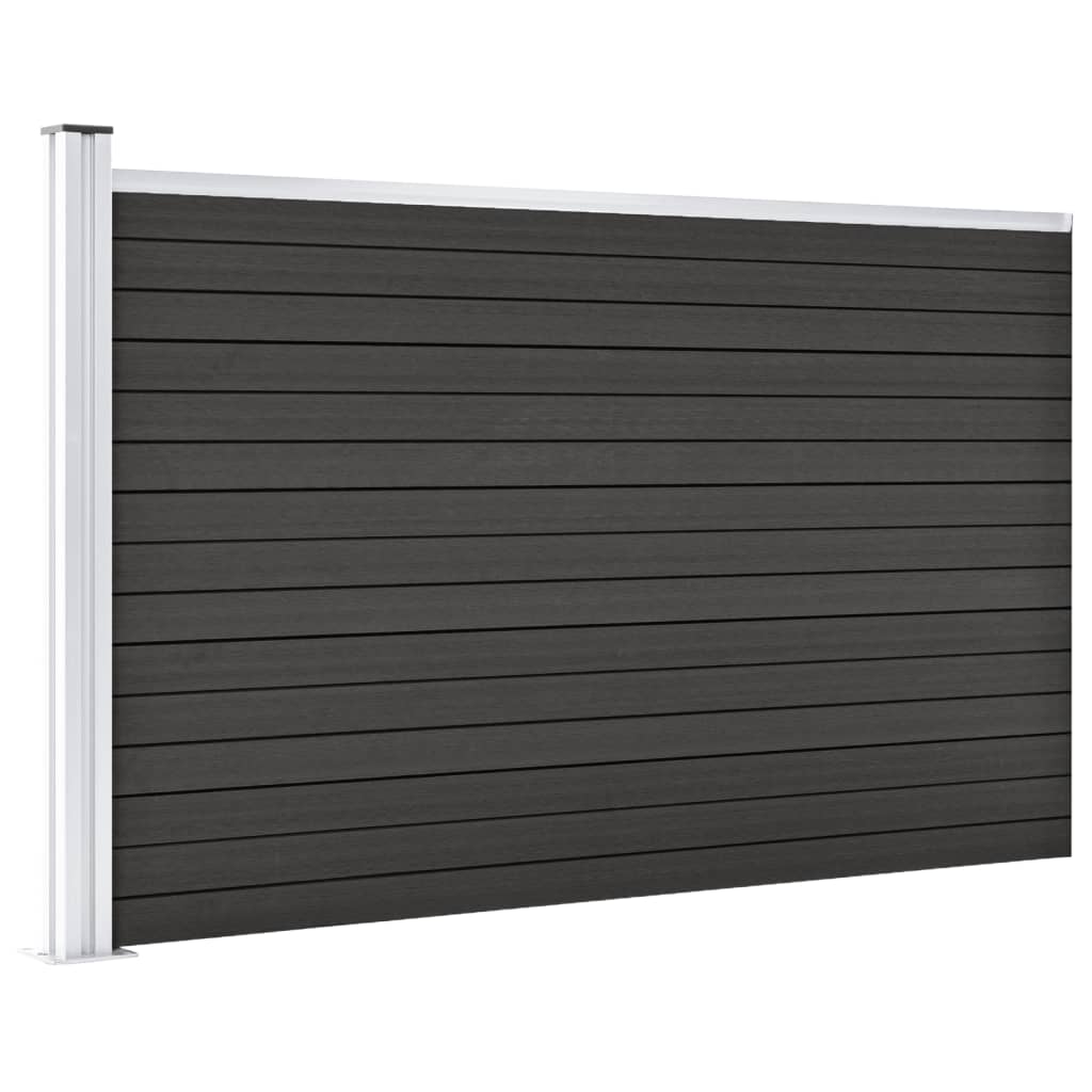 Pannello di Recinzione in WPC 175x105 cm Grigio - homemem39