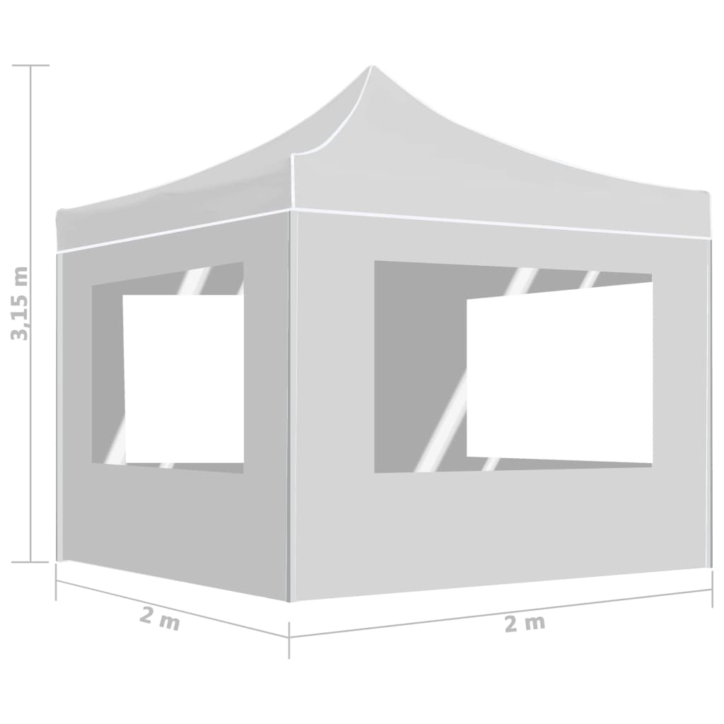 Gazebo Pieghevole con Pareti Alluminio 2x2 m Bianco | homemem39