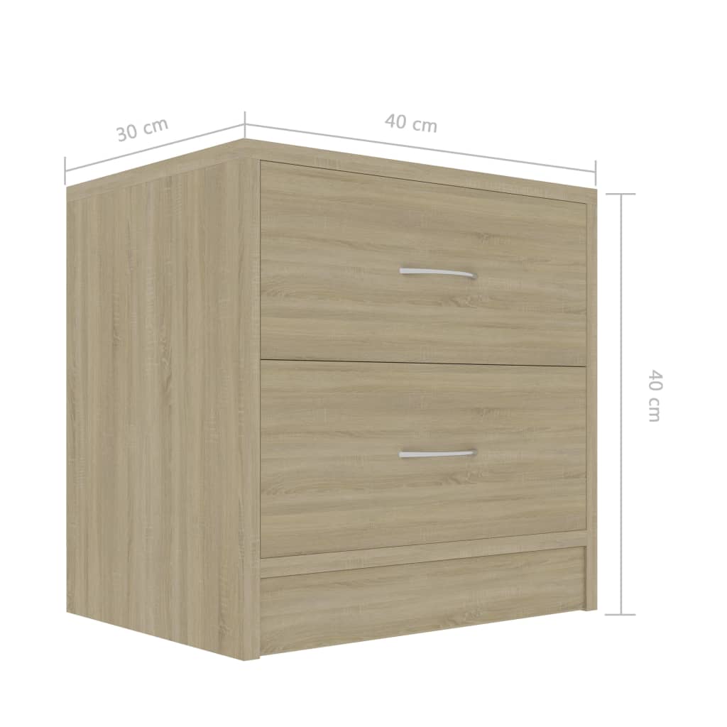 Comodini Rovere Sonoma 2 pz 40x30x40 cm in Legno Multistrato - homemem39