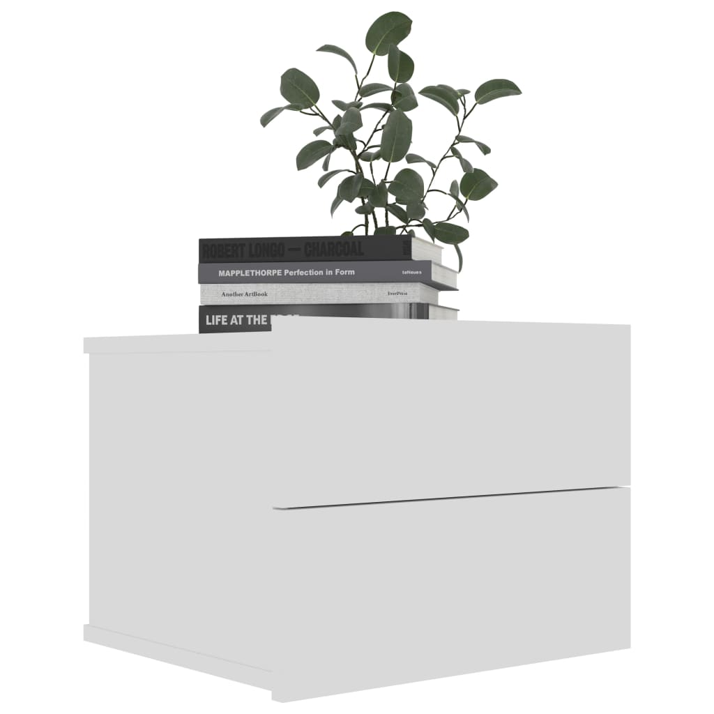 Comodino Bianco 40x30x30 cm in Legno Multistrato - homemem39
