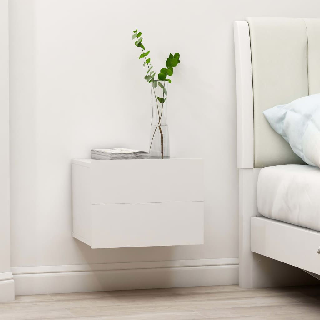 Comodino Bianco 40x30x30 cm in Legno Multistrato - homemem39