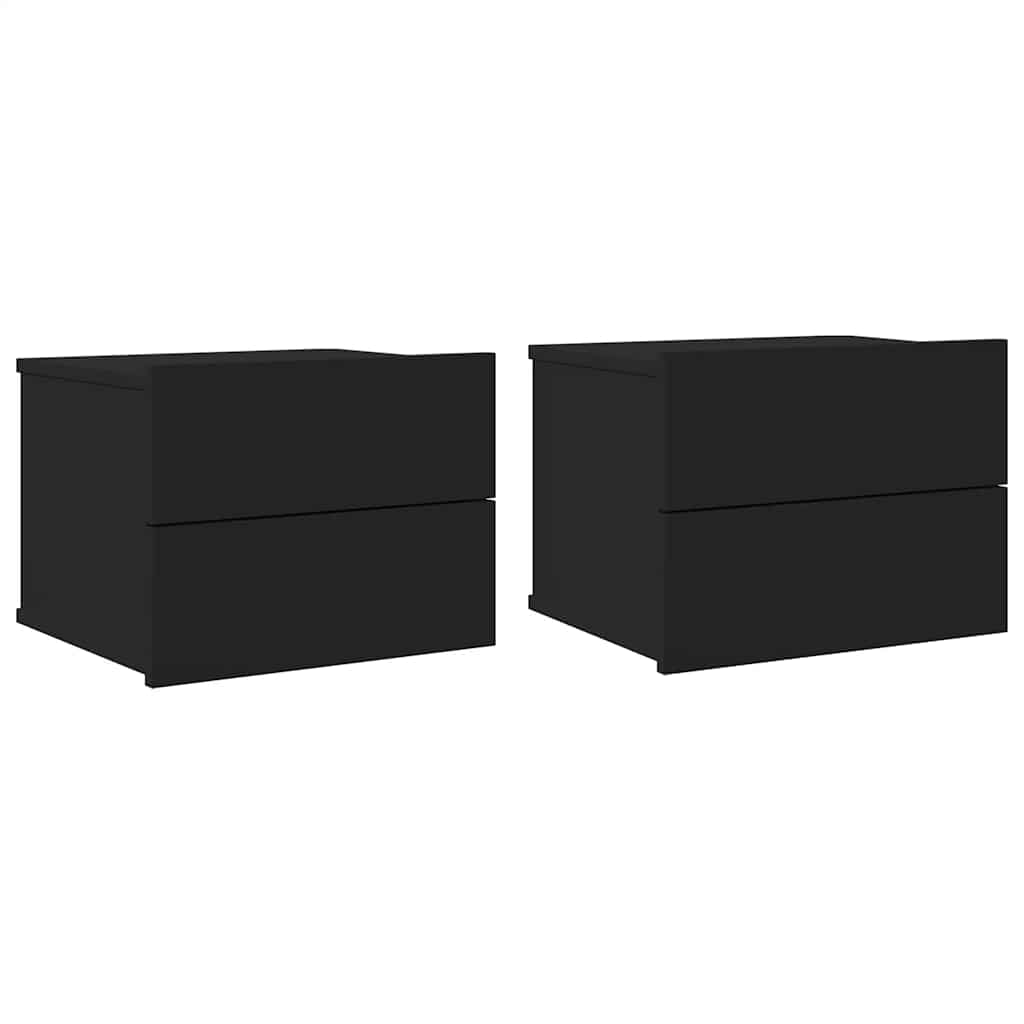 Comodini 2 pz Neri 40x30x30 cm in Legno Multistrato - homemem39