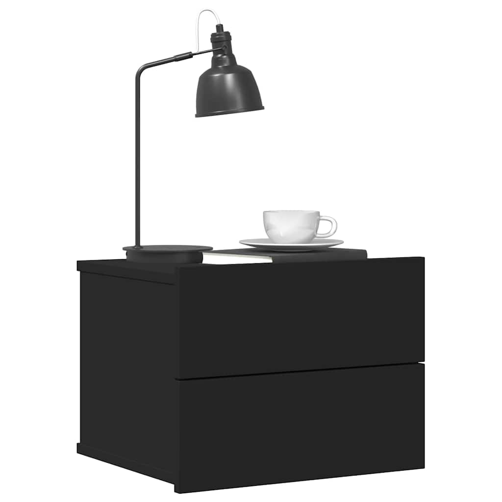Comodini 2 pz Neri 40x30x30 cm in Legno Multistrato - homemem39
