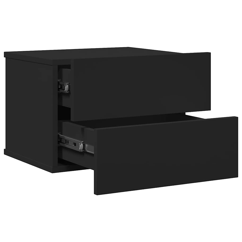 Comodini 2 pz Neri 40x30x30 cm in Legno Multistrato - homemem39