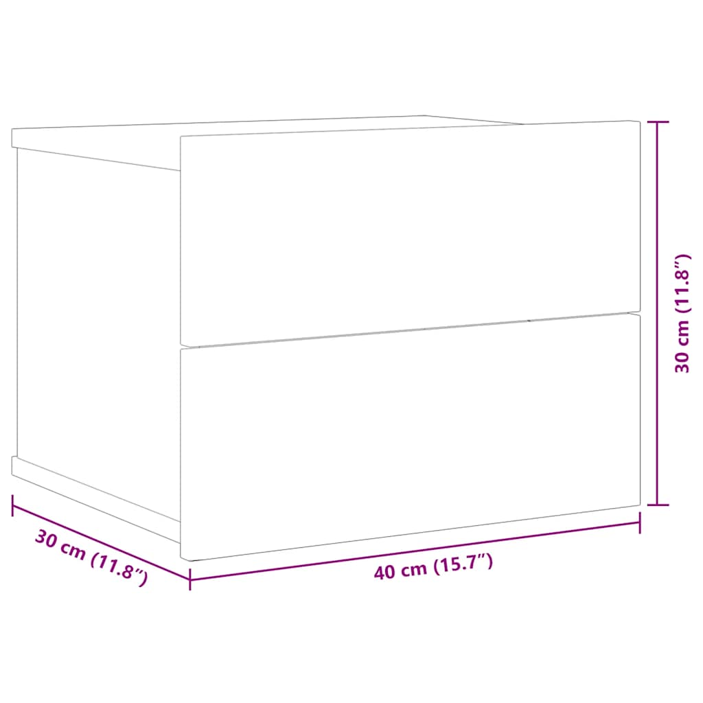 Comodini 2 pz Neri 40x30x30 cm in Legno Multistrato - homemem39