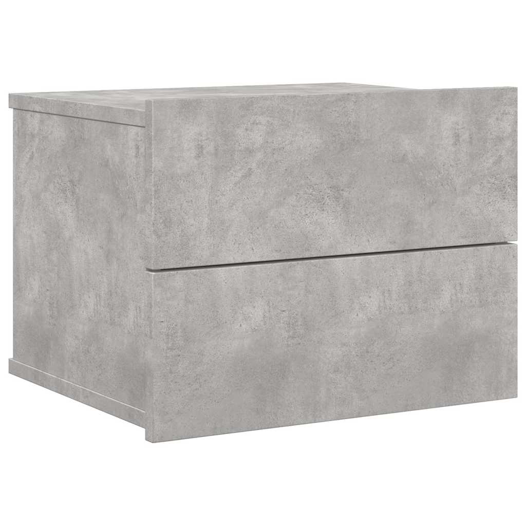 Comodino Grigio Cemento 40x30x30 cm in Legno Multistrato