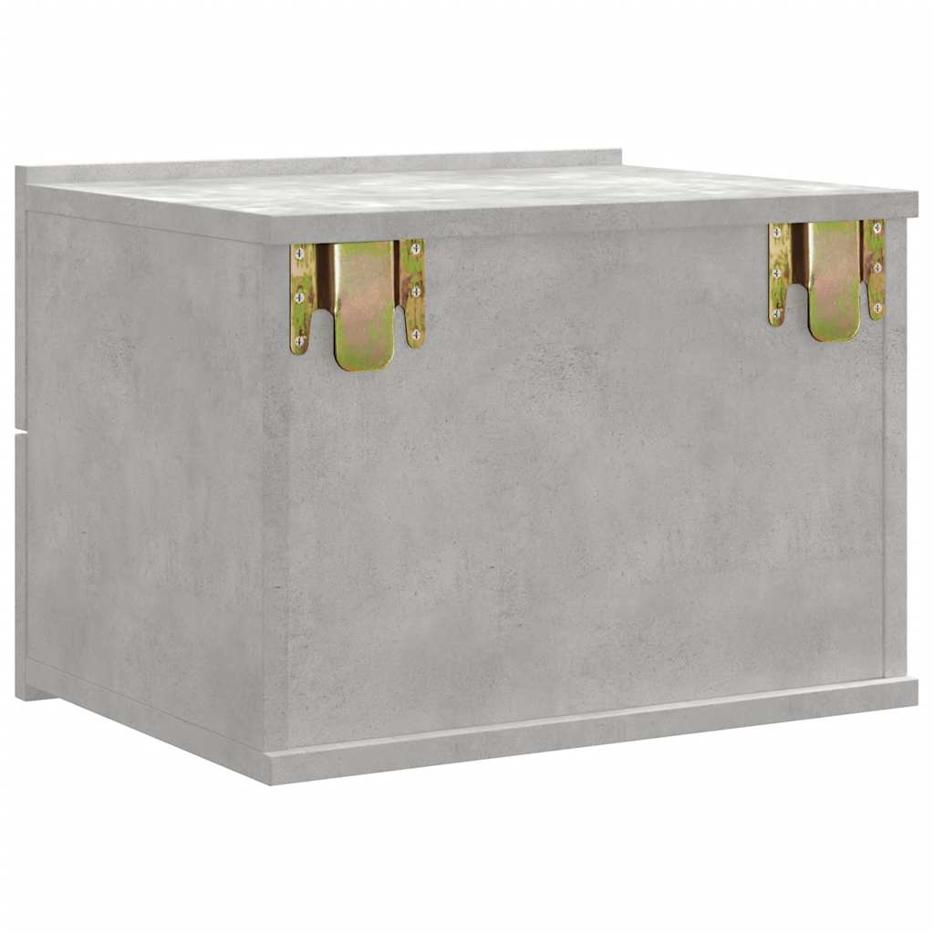 Comodino Grigio Cemento 40x30x30 cm in Legno Multistrato