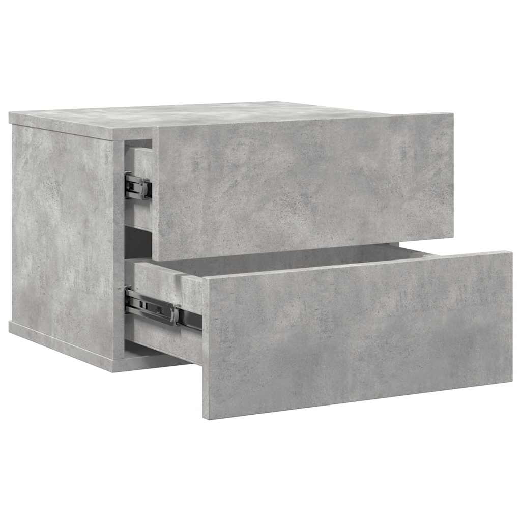Comodino Grigio Cemento 40x30x30 cm in Legno Multistrato