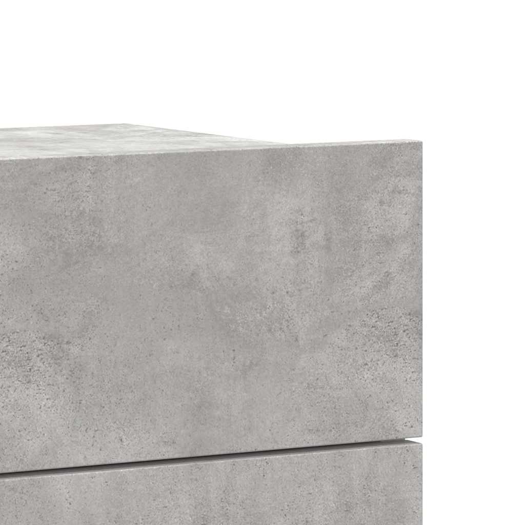 Comodino Grigio Cemento 40x30x30 cm in Legno Multistrato