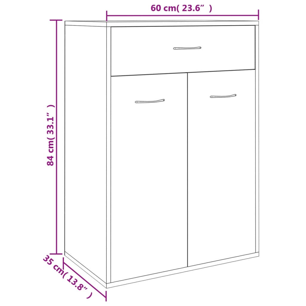 Scarpiera Rovere Sonoma 60x35x84 cm in Legno Multistrato - homemem39