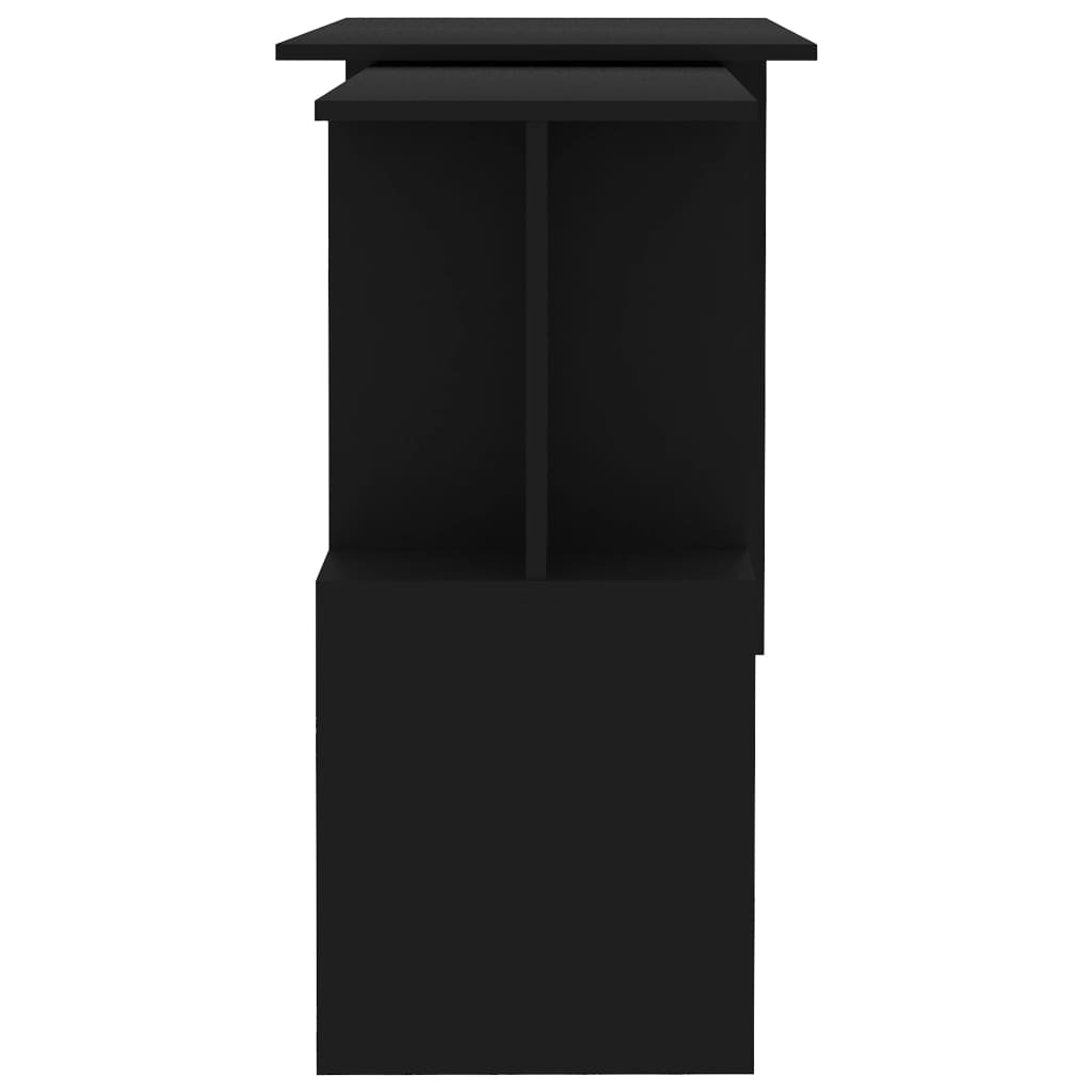 Scrivania ad Angolo Nera 200x50x76 cm in Legno Multistrato - homemem39