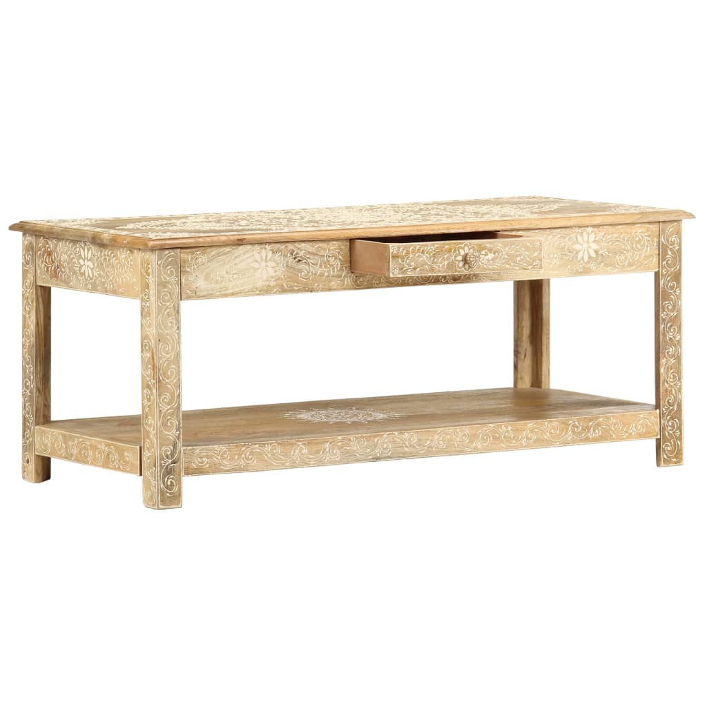 Tavolino da Salotto 110x50x45 cm Mango Massello Dipinto a Mano | homemem39