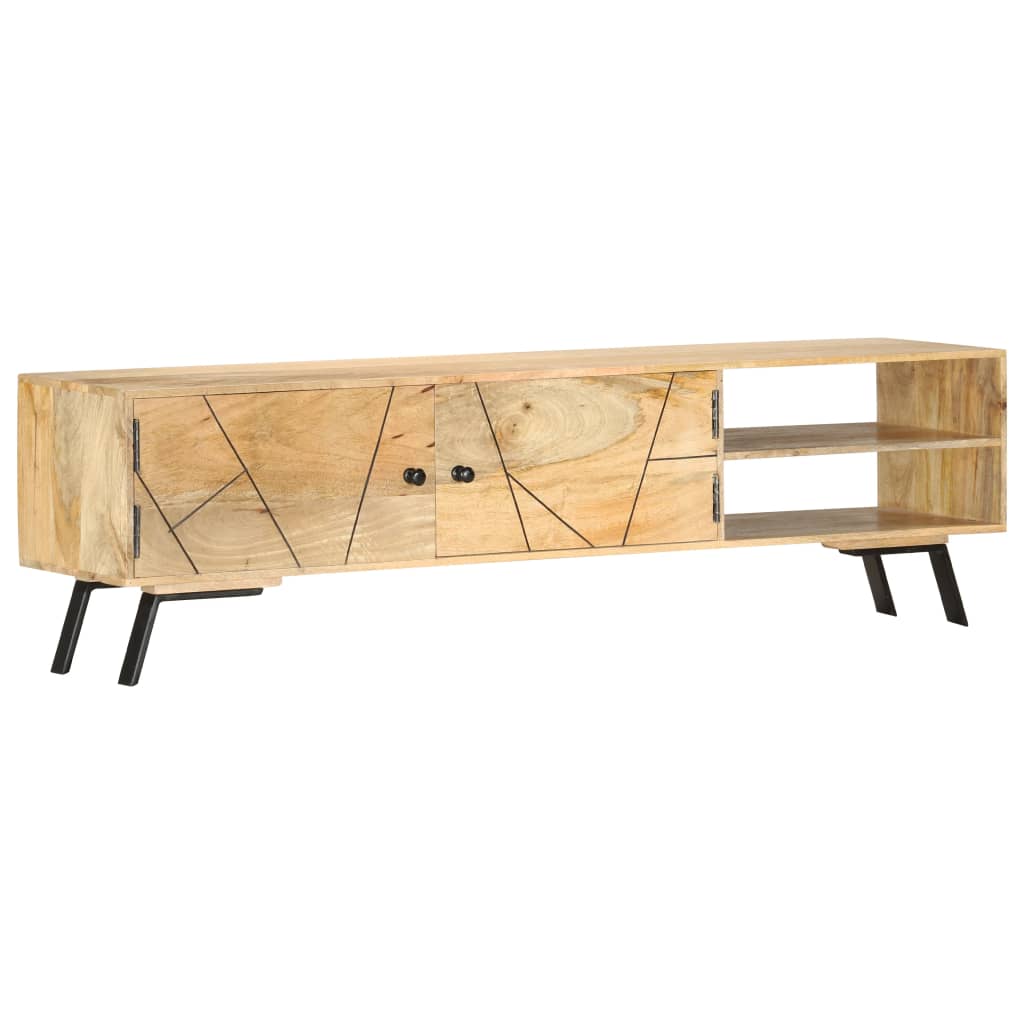 Mobile Porta TV 140x30x40cm in Legno Massello di Mango - homemem39