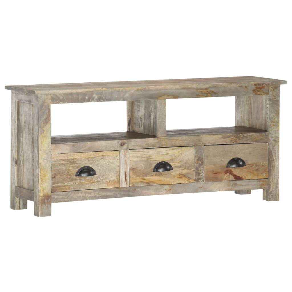Mobile Porta TV 110x30x50 cm in Legno Massello di Mango - homemem39
