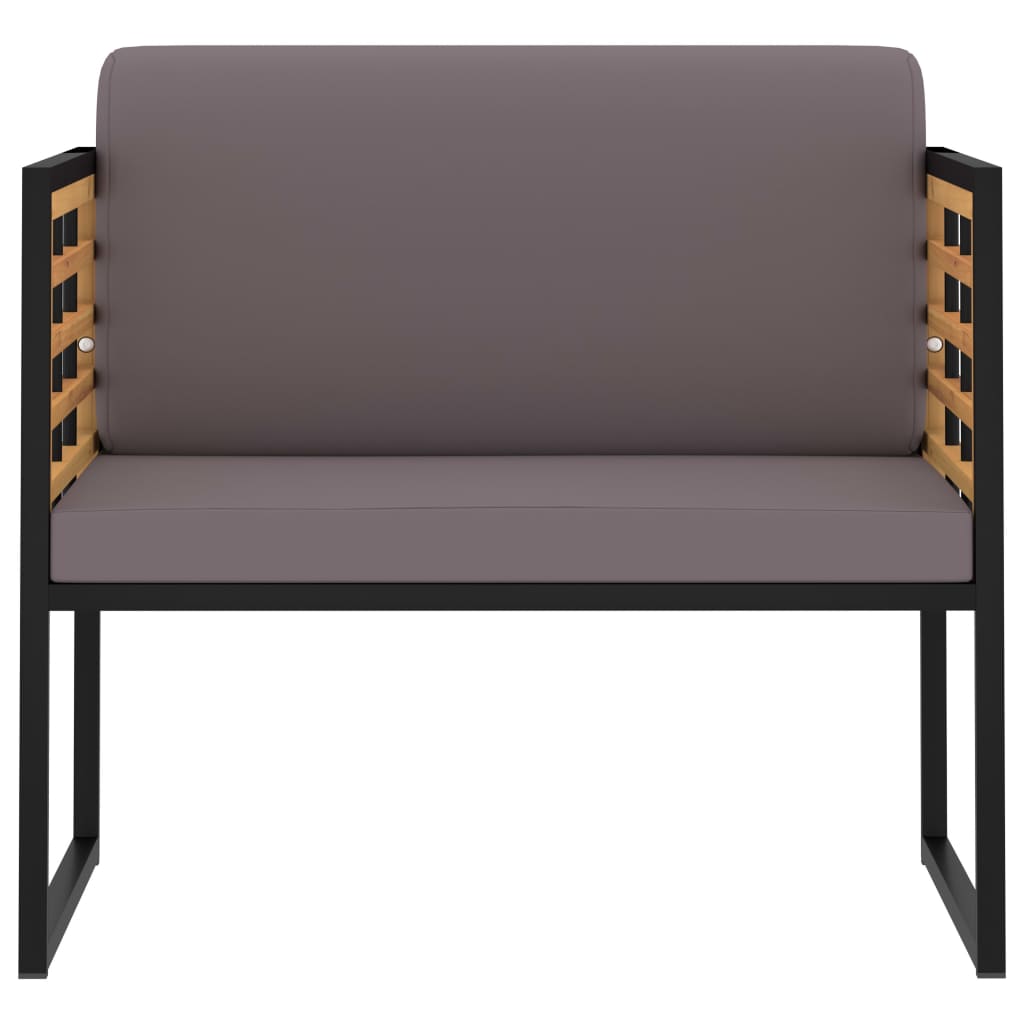 Sedie da Giardino con Cuscini 2 pz in Legno Acacia Grigio Scuro - homemem39