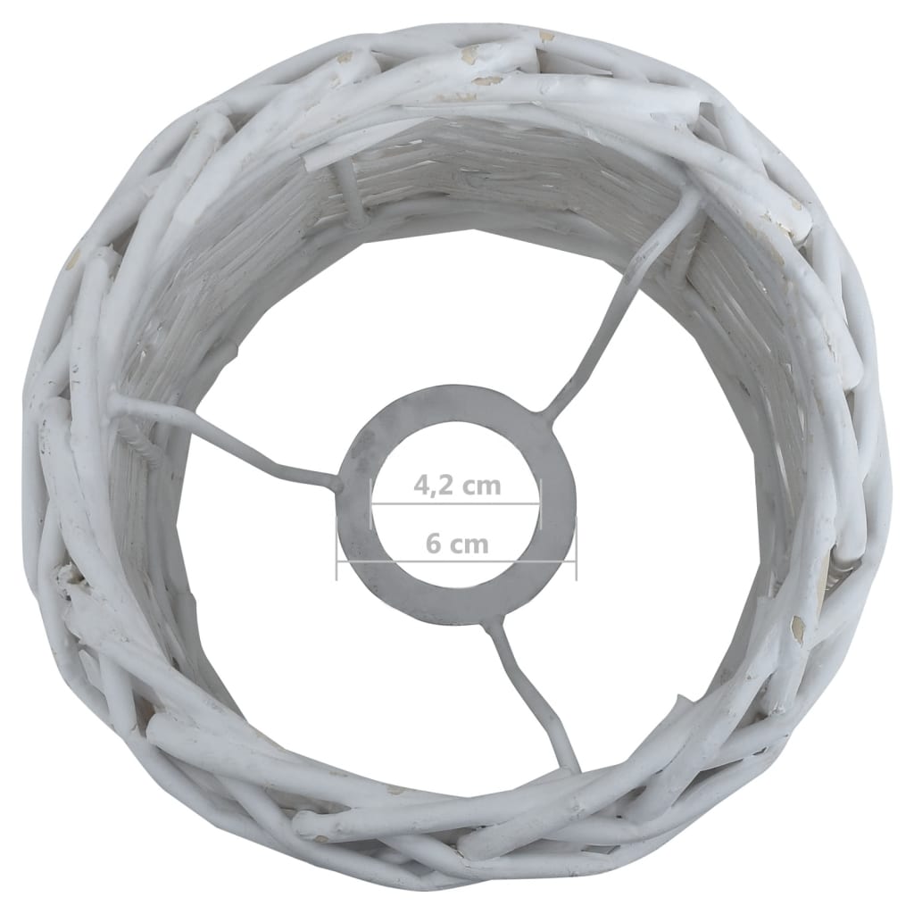 Paralume in Vimini 25x17 cm Bianco