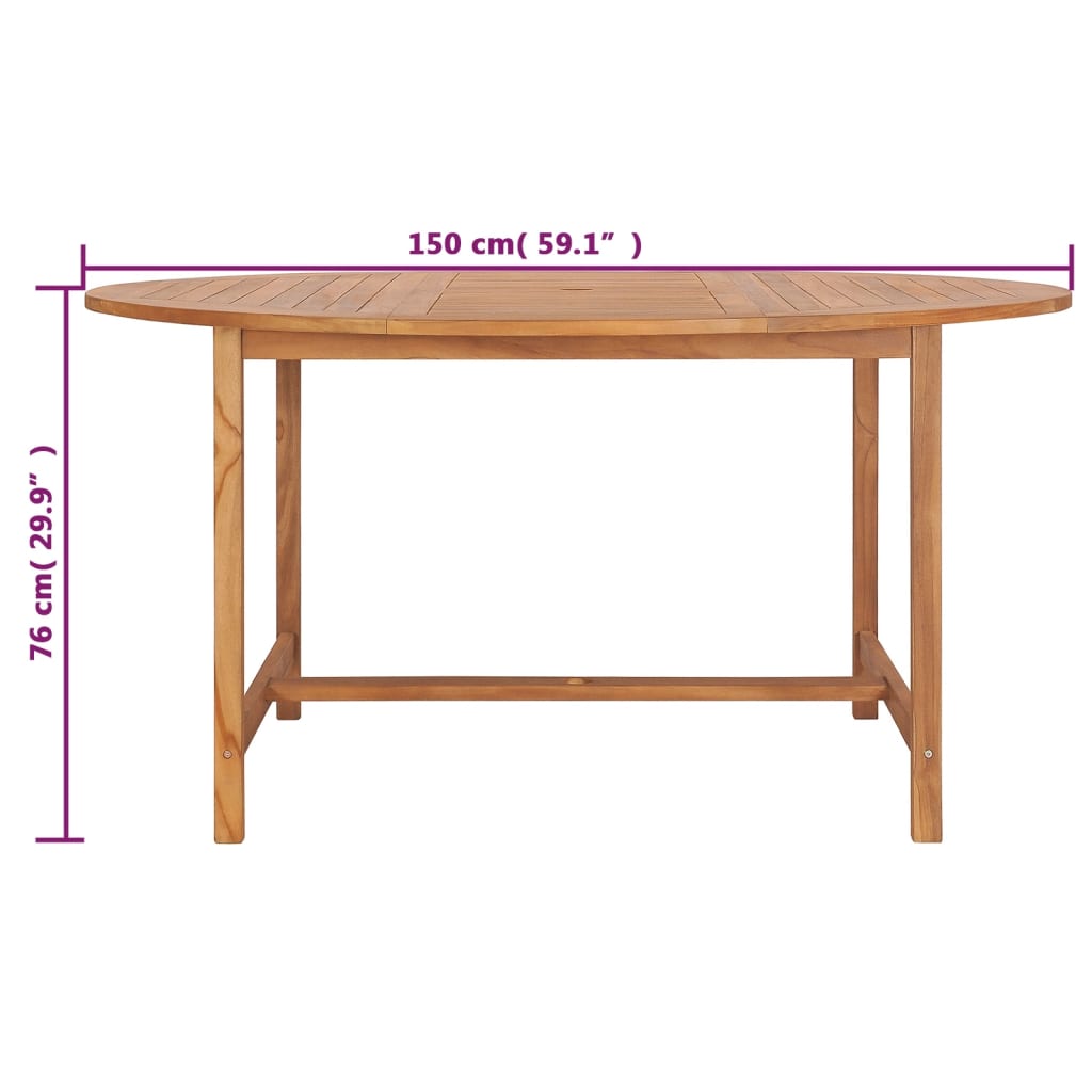 Tavolo da Giardino 150x76 cm in Massello di Teak | homemem39