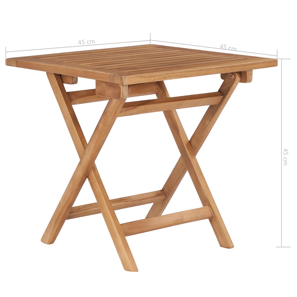 Tavolo da Giardino Pieghevole 45x45x45 cm in Legno di Teak | homemem39