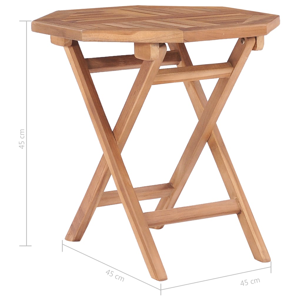 Tavolo da Giardino Pieghevole 45x45x45 cm in Legno di Teak | homemem39