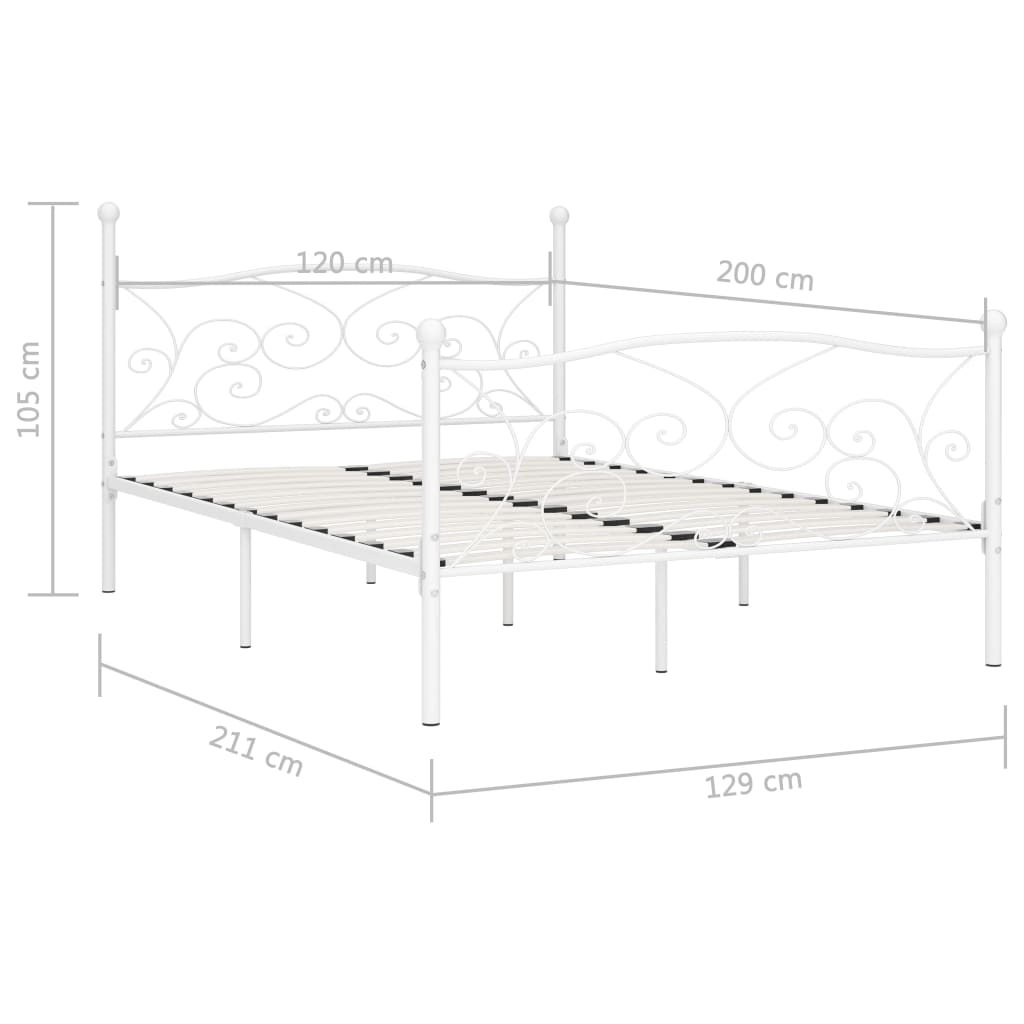 Giroletto Base con Doghe Bianco in Metallo 120x200 cm | homemem39