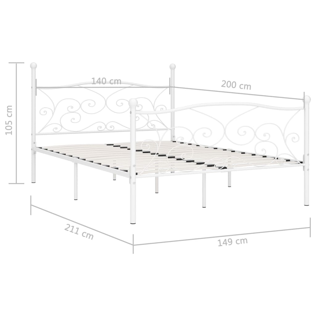 Giroletto con Doghe Bianco in Metallo 140x200 cm | homemem39