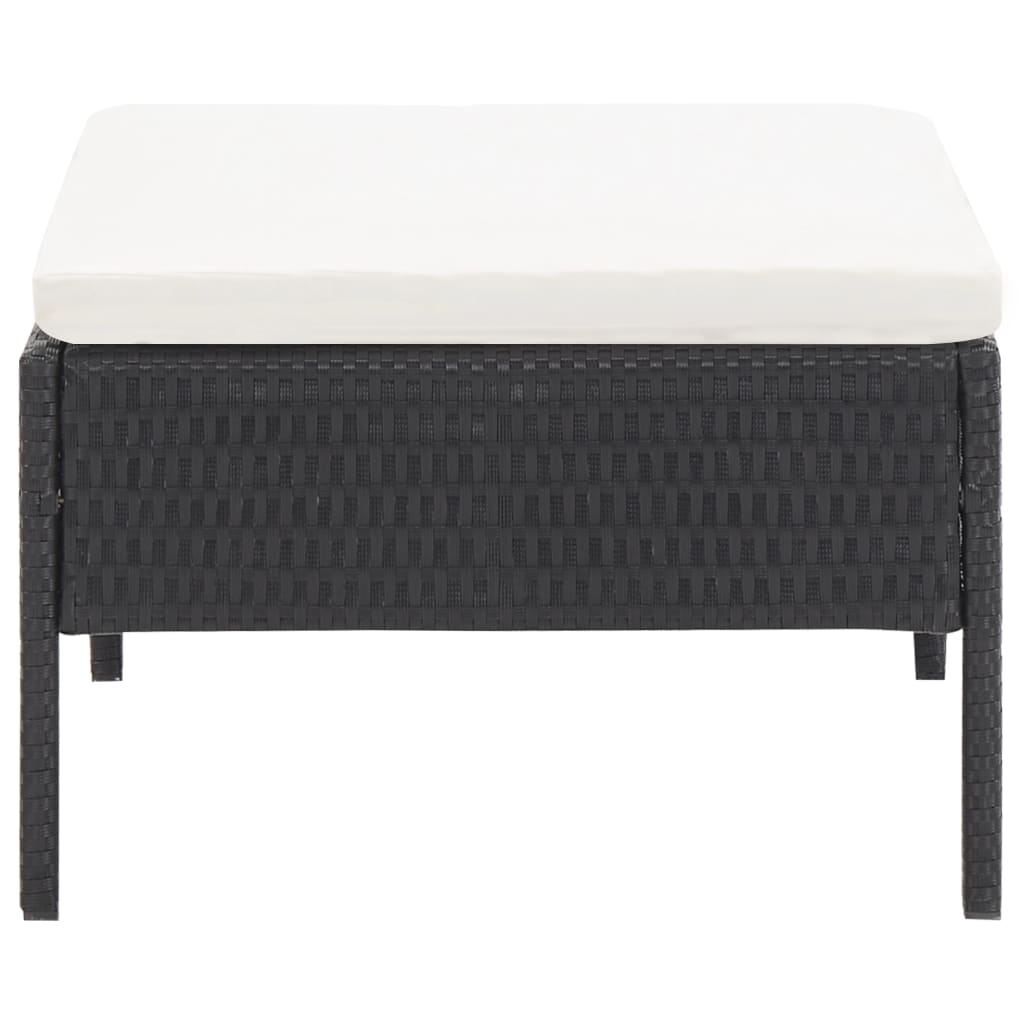 Set Divani da Giardino 6 pz con Cuscini in Polyrattan Nero | homemem39
