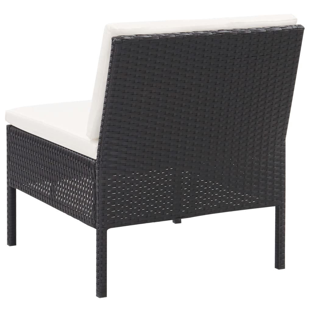 Set Divani da Giardino 6 pz con Cuscini in Polyrattan Nero | homemem39
