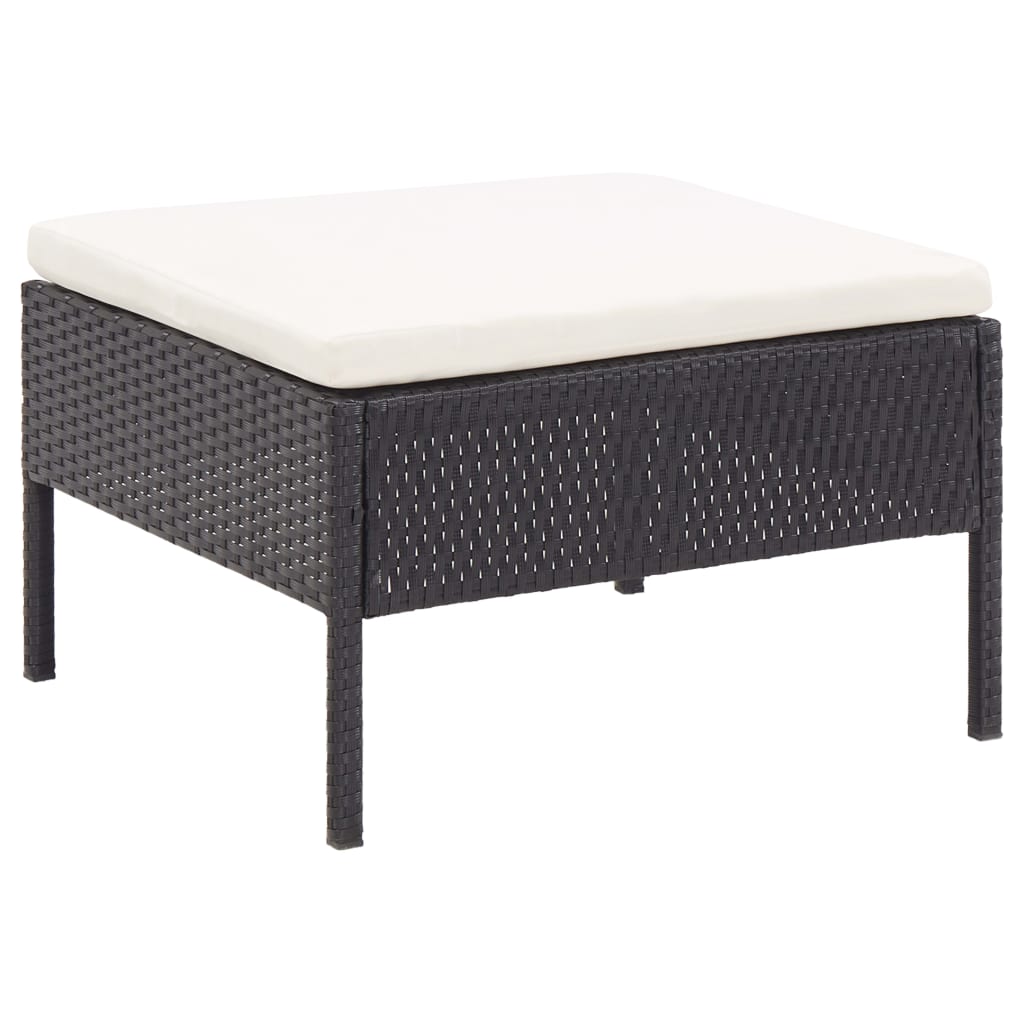 Set Divani da Giardino 6 pz con Cuscini in Polyrattan Nero | homemem39