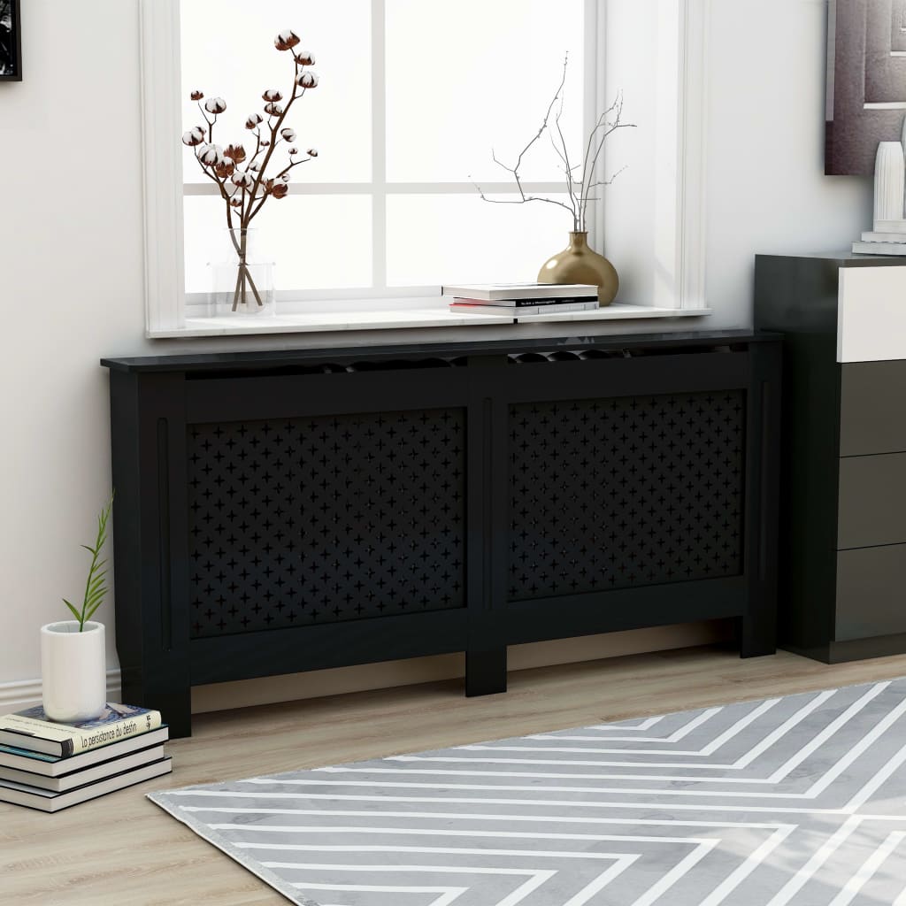 Copertura per Radiatore Nera 172x19x81 cm in MDF - homemem39