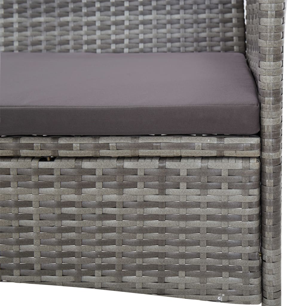 Set Divani da Giardino 4 pz con Cuscini in Polyrattan Grigio | homemem39