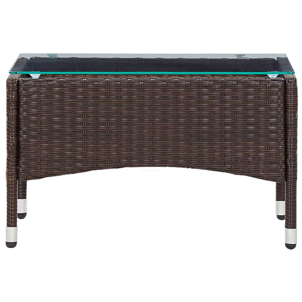 Tavolino da Caffè Marrone 60x40x36 cm in Polyrattan - homemem39