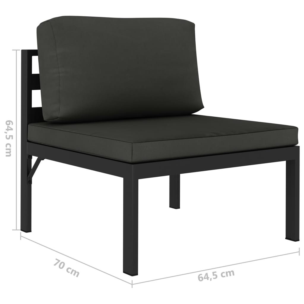 Set Divani da Giardino 8 pz con Cuscini in Alluminio Antracite | homemem39