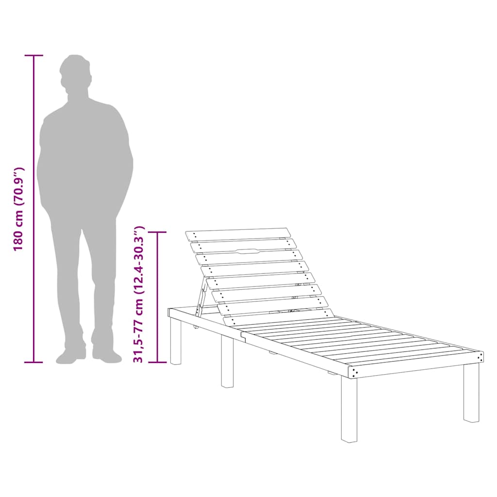 Lettino Prendisole in Legno di Pino Impregnato