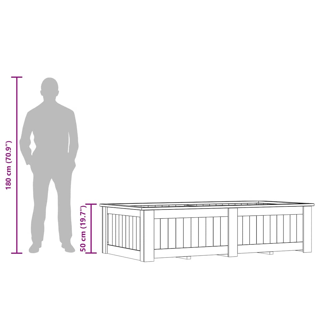 Fioriera Rialzata 196x100x50 cm in Legno di Pino Impregnato