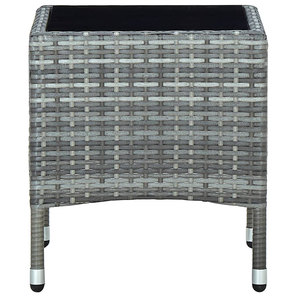 Tavolo da Giardino Grigio 40x40x45 cm in Polyrattan - homemem39