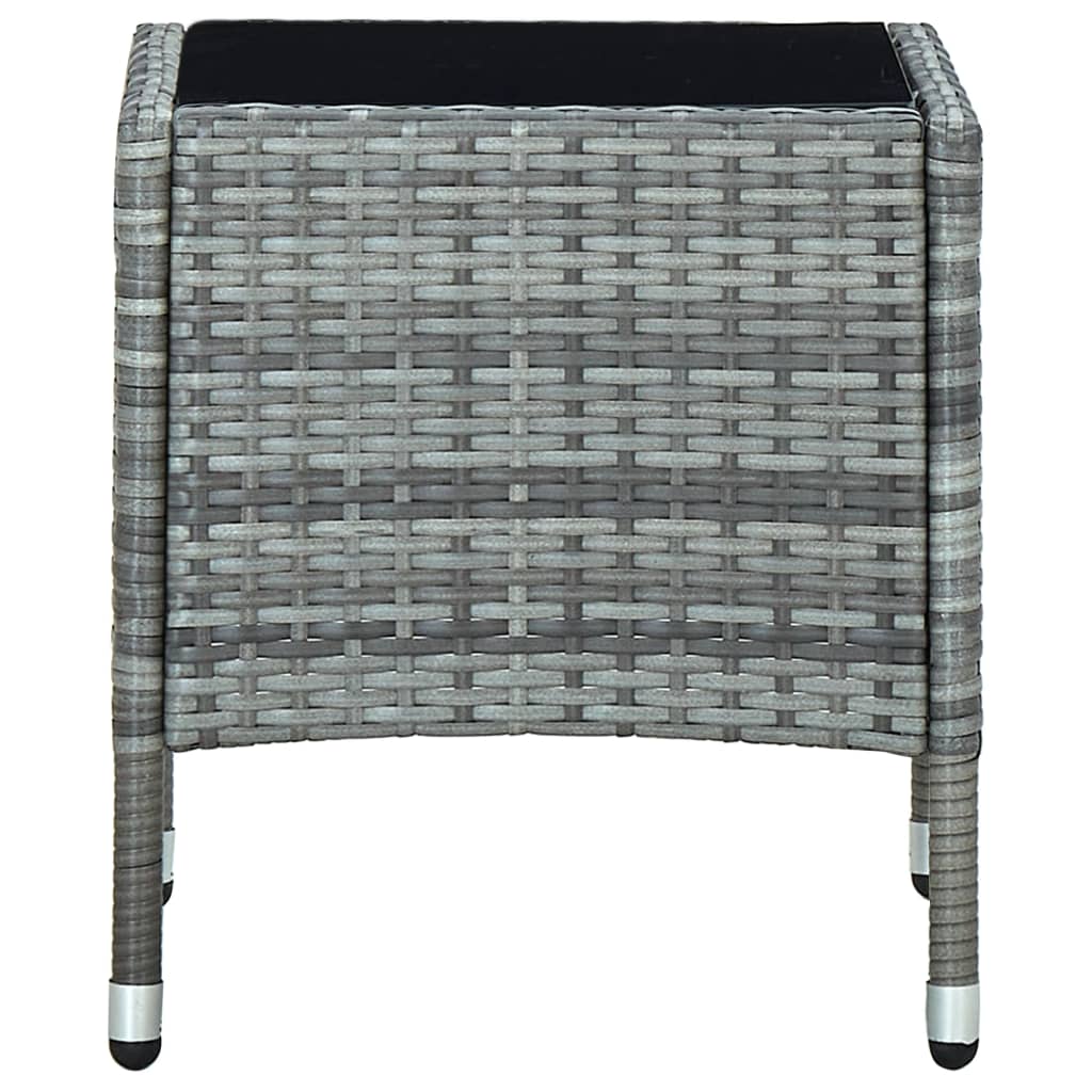 Tavolo da Giardino Grigio 40x40x45 cm in Polyrattan - homemem39