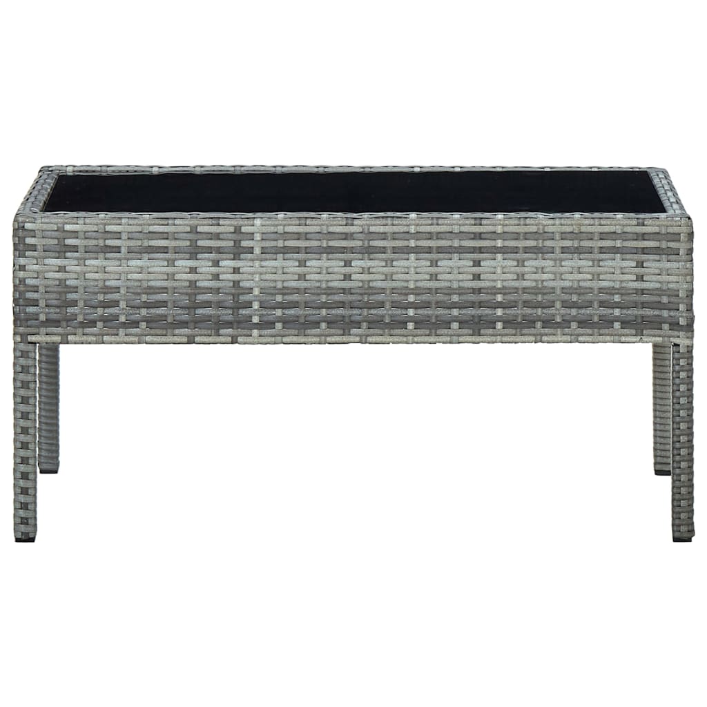 Tavolo da Giardino Grigio 75x40x37 cm in Polyrattan - homemem39