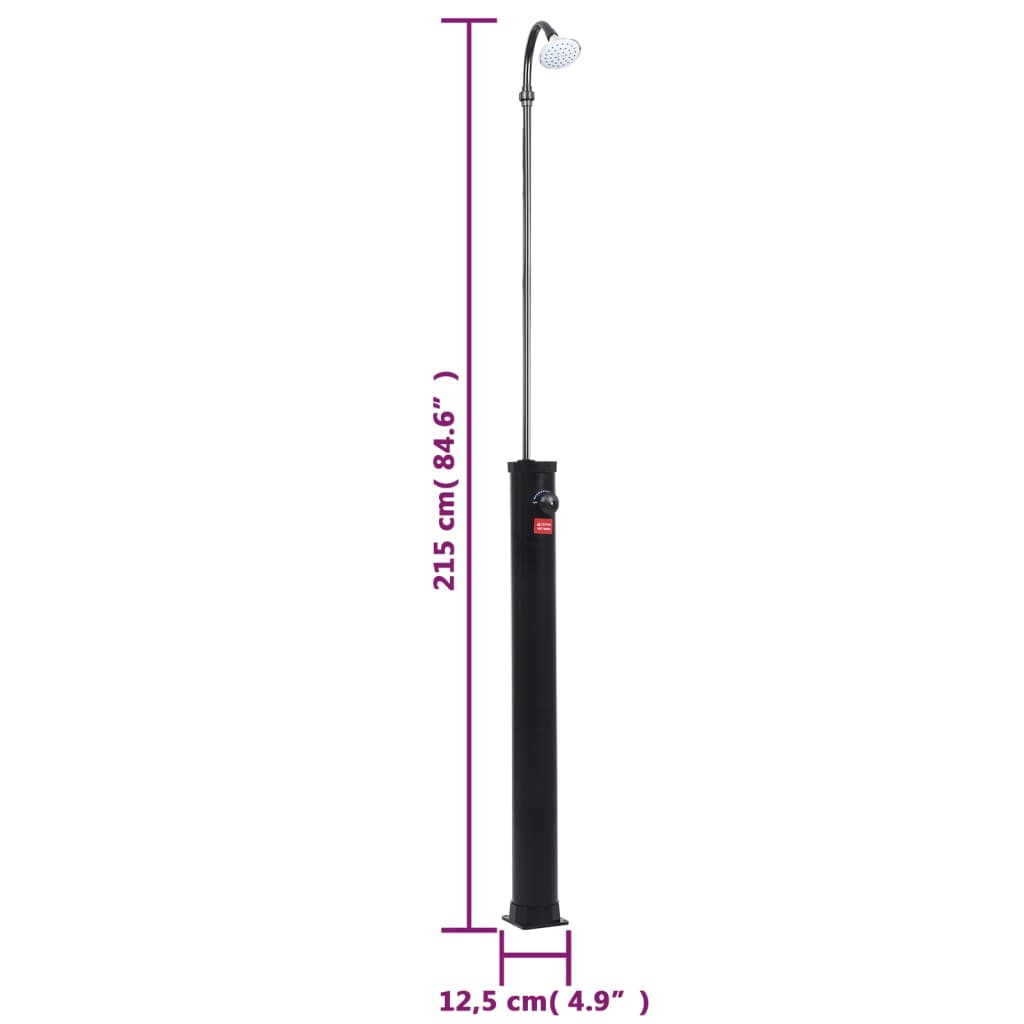 Doccia Solare da Giardino Nera 215 cm 8 L - homemem39