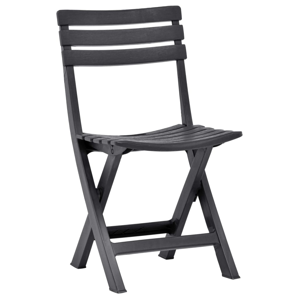 Sedie da Giardino Pieghevoli 2 pz in Plastica Antracite - homemem39